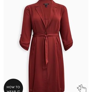 Torrid- New w/ tags DRAPE TRENCH JACKET - GEORGETTE BROWN